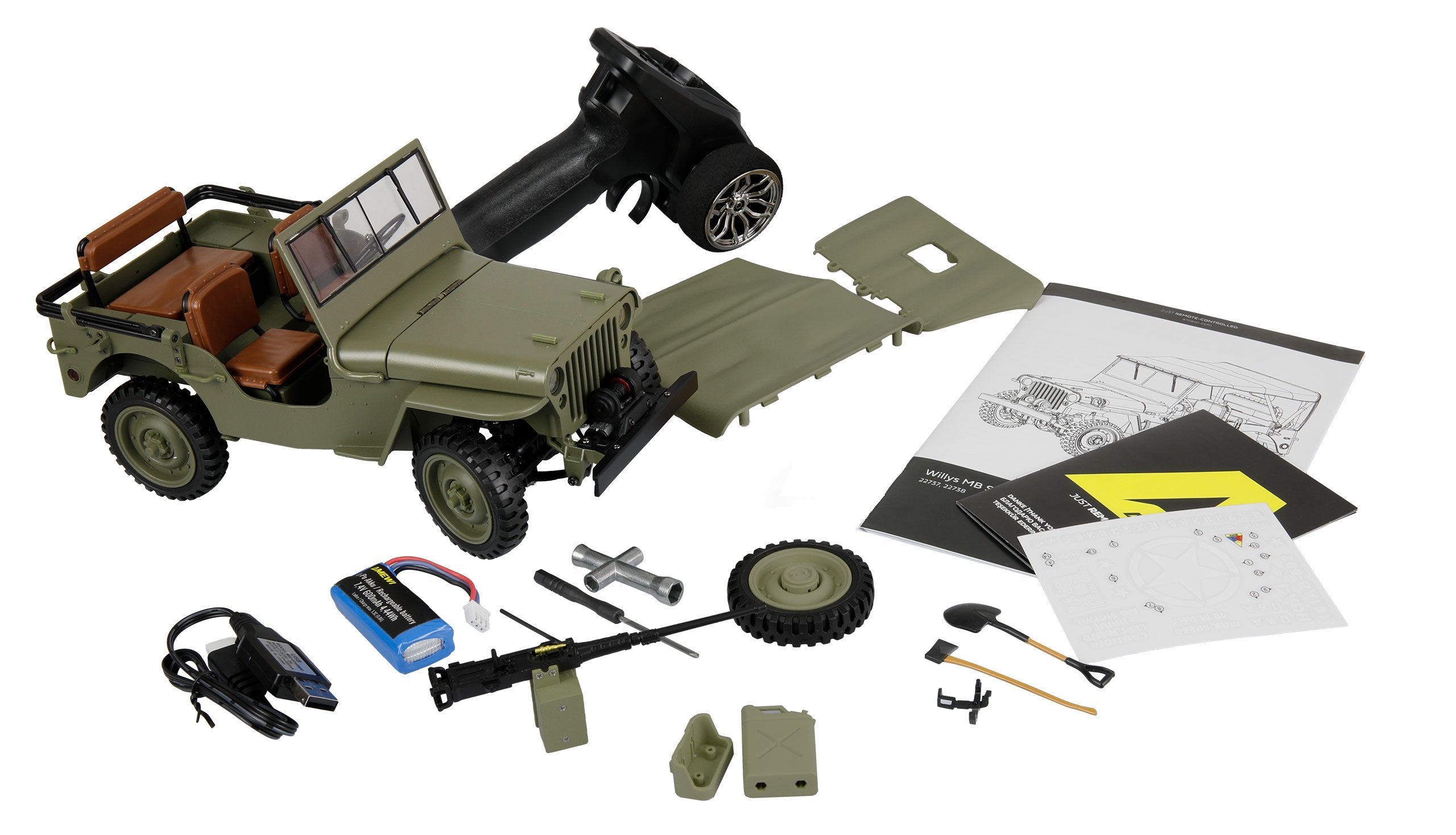 Amewi Jeep Willys Placa Base Scale Crawler 4wd 1:14 Rtr Verde 14+