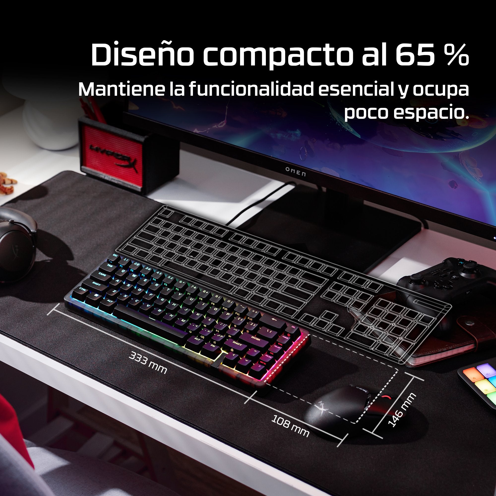 EAN 198828944610 - HyperX Origins 2 65 teclado Juego USB Negro imagen 5