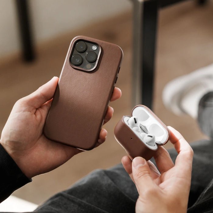 Woodcessories Bio Leather Funda Magsafe Iphone 15 Plus Marrón