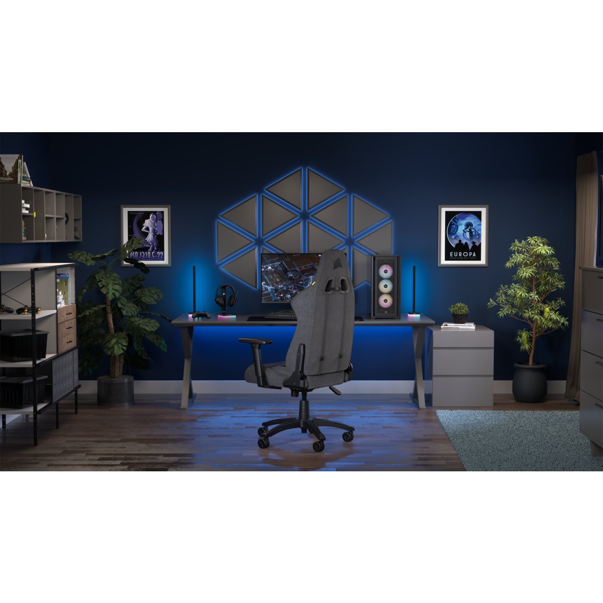 Silla Corsair Gaming Tc100 Relaxed Leatherette Fabric Gris/Negra Cf-9010052-Ww