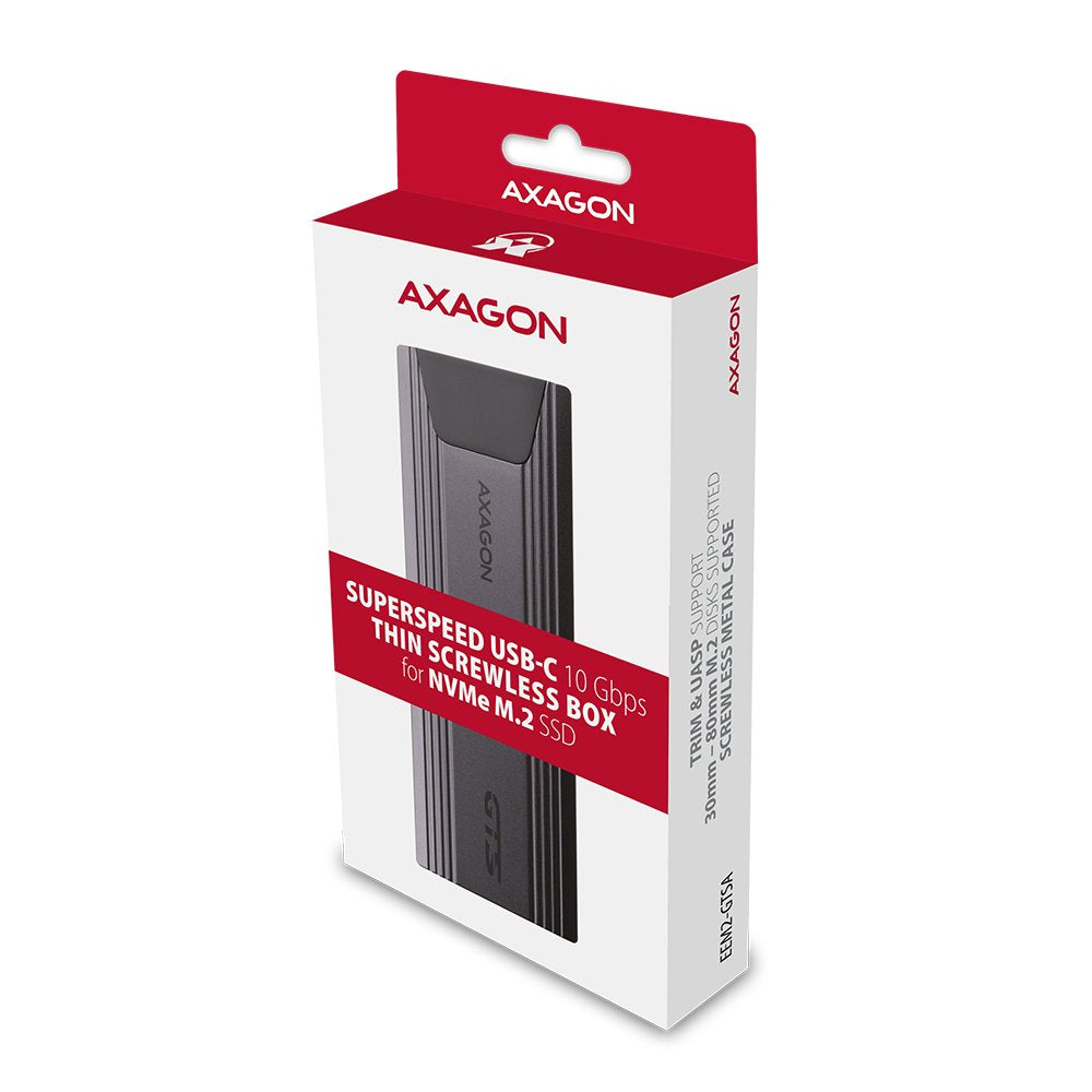 Axagon Eem2-Gtsa Caja Para Disco Duro Externo Caja Externa Para Unidad De Estado Sólido (Ssd) Gris M.2