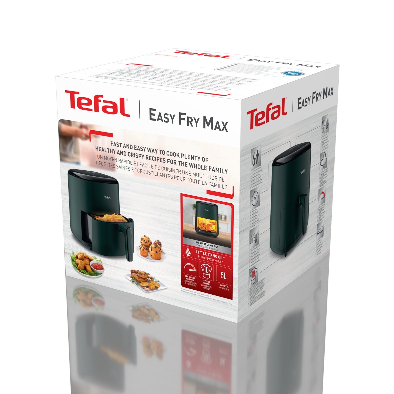 Freidora De Aire Tefal Easy Fry Max Ey245b Sencillo 5 L Independiente 1500 W Caliente Gris
