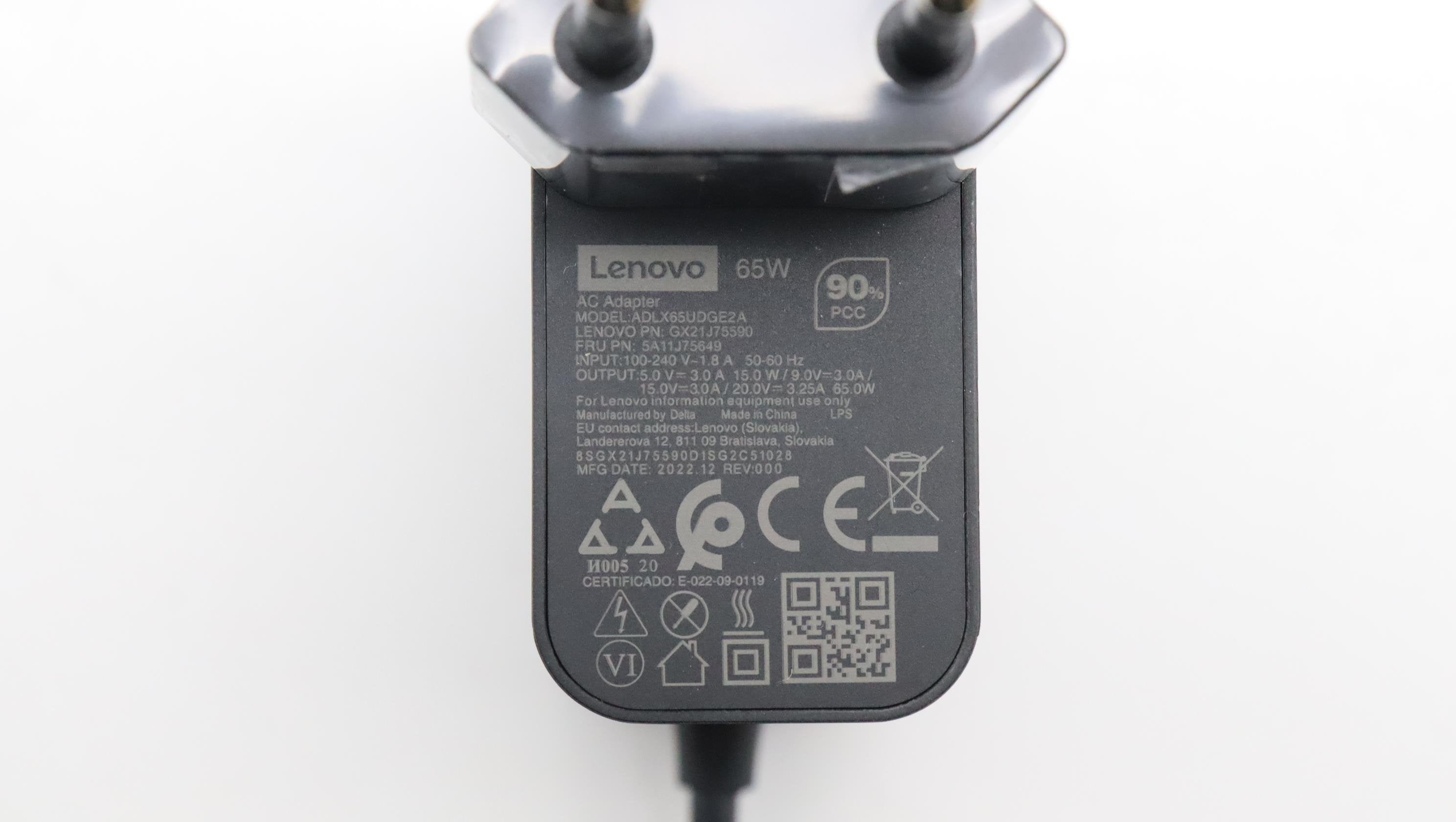 65w Power Adapter With Dual Ports And Adjustable Voltage