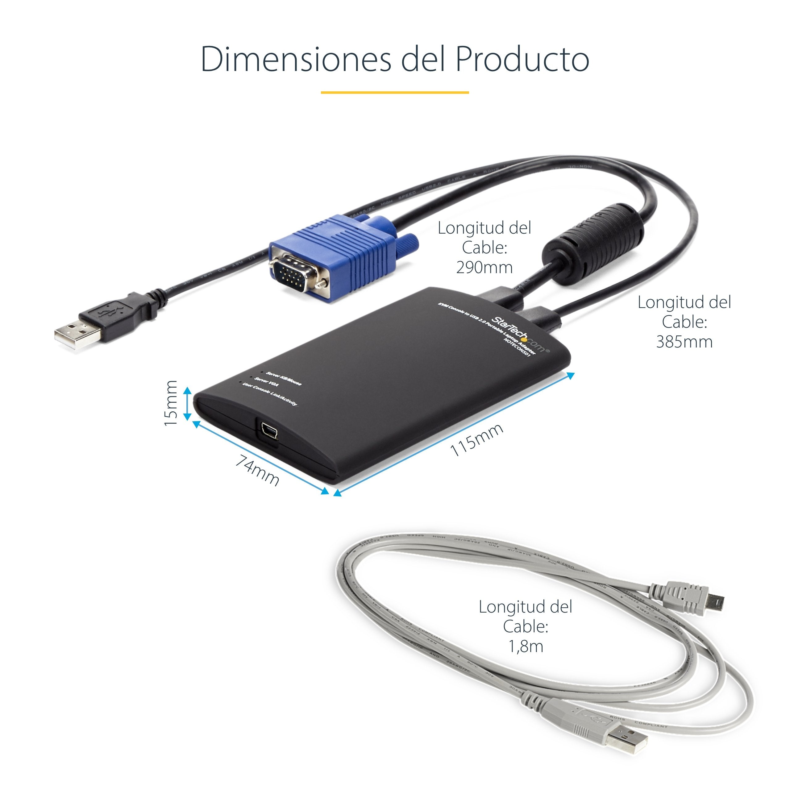 EAN 0065030835312 - StarTech.com NOTECONS01 cable para video, teclado y ratón (kvm) Negro imagen 14