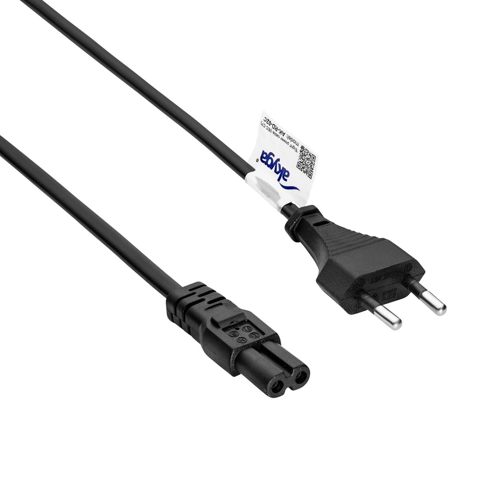Akyga Cable De Alimentacion Para Portátil Ak-Rd-02c Eight Cu Cee 7 16 Iec C7 3m