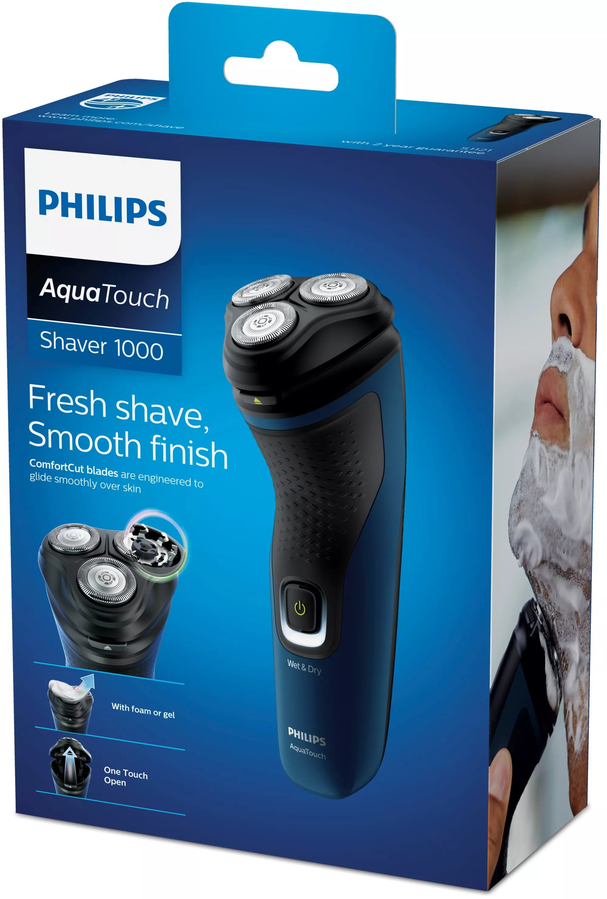 EAN 8710103912033 - Philips 1000 series S1121/41 afeitadora Máquina de afeitar de rotación Negro imagen 2