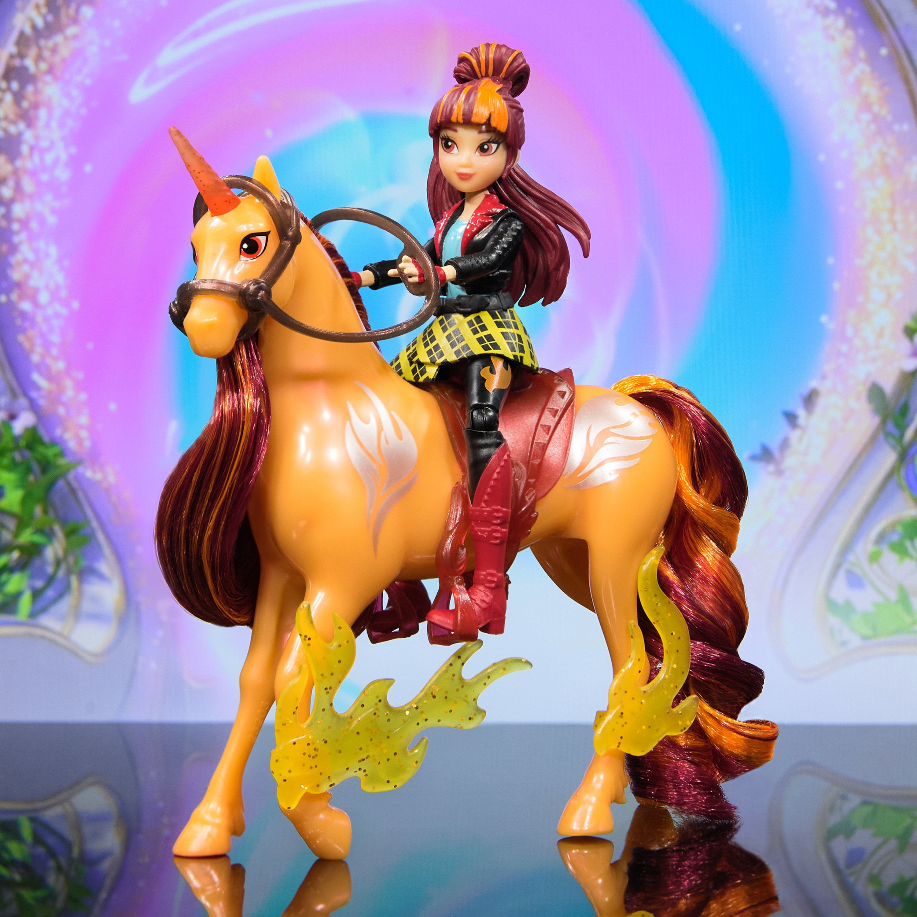 Spinmaster Unicorn Academy - Valentina Und Einhorn Cinder (Mit Echter Mähne Und Schweif Sowie Bürste) 6072677