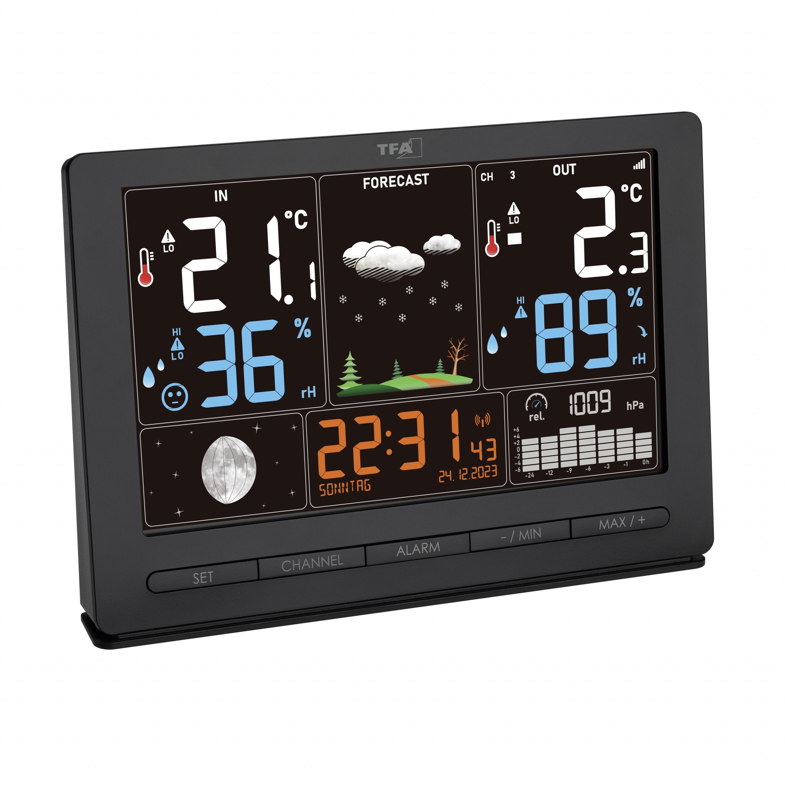 Tfa 35.1118.01 Estación Meteorológica Radio Season Negra