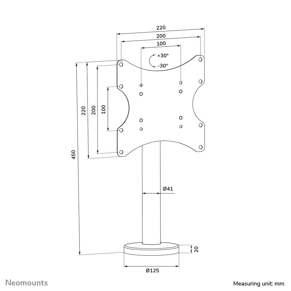 Neomounts Soporte Atornillable A Mesa Para Tv