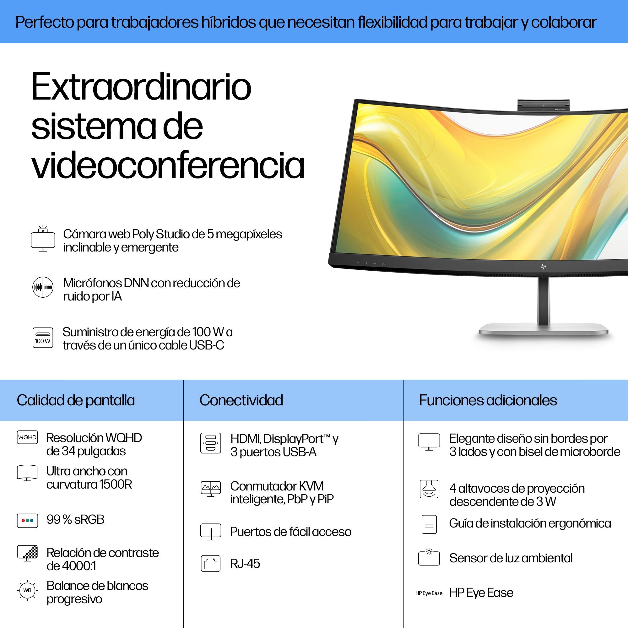 EAN 5715063749630 - HP Series 5 Pro 534pm pantalla para PC 86,4 cm (34") 3440 x 1440 Pixeles Wide Quad HD LCD Negro imagen 3