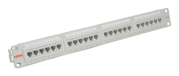 Roline Kat.5e Class D 48,26cm 19zoll-Patchpanel 24 Ports Utp Grau