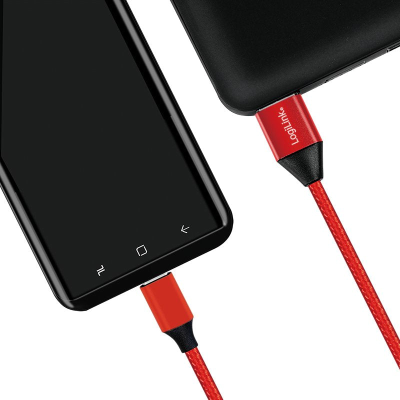 Logilink Cu0148 Cable Usb 1 M 2.0 Usb A Usb C Negro, Rojo