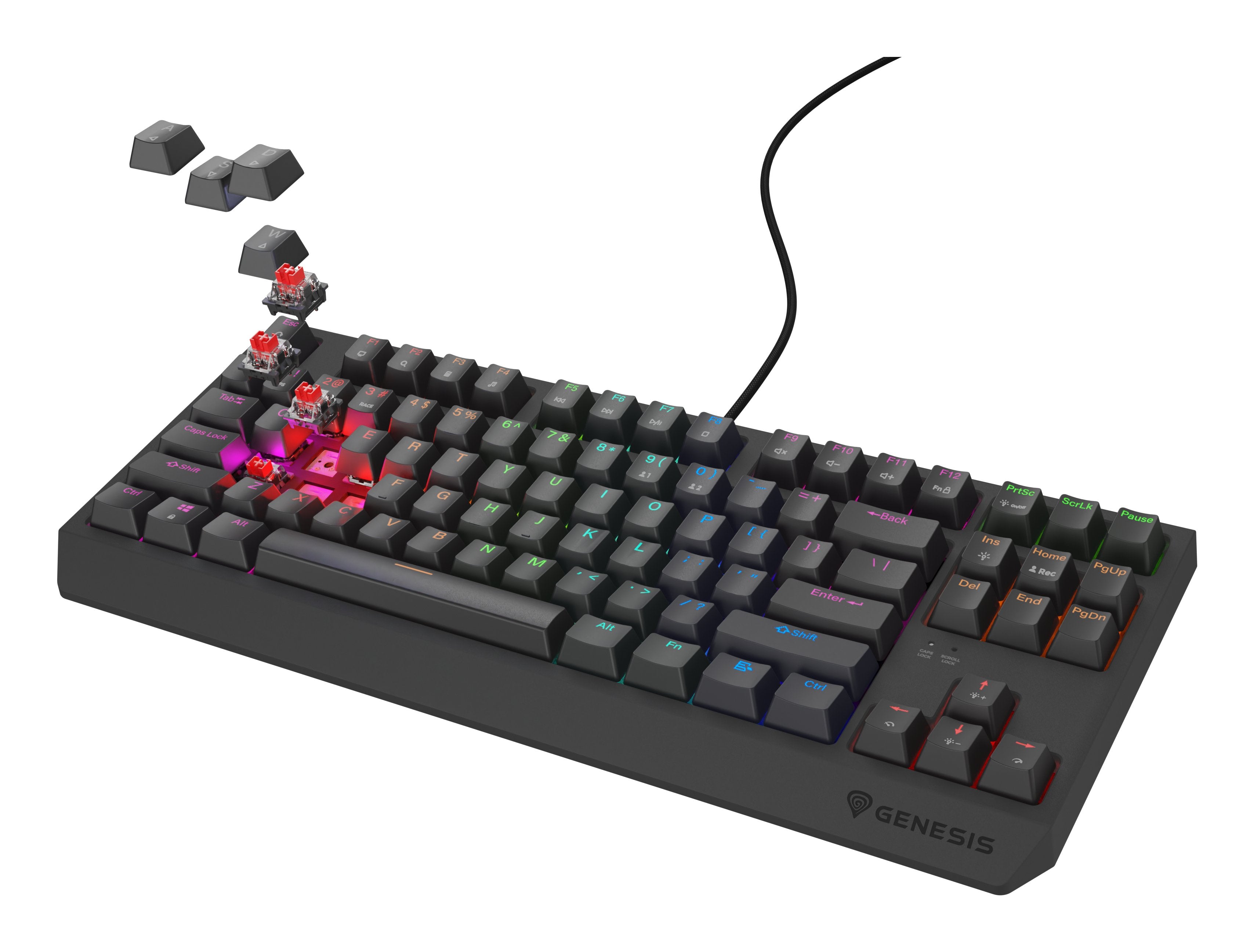 EAN 5901969443264 - GENESIS Thor 230 TKL Lite Outemu Red teclado Juego USB QWERTY Inglés Negro imagen 3