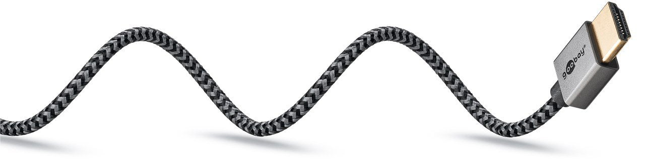 Goobay Plus Slim High-Speed-Hdmi-Cable Mit Ethernet, 4k @ 60hz (Gris, 3 Meter) 75754