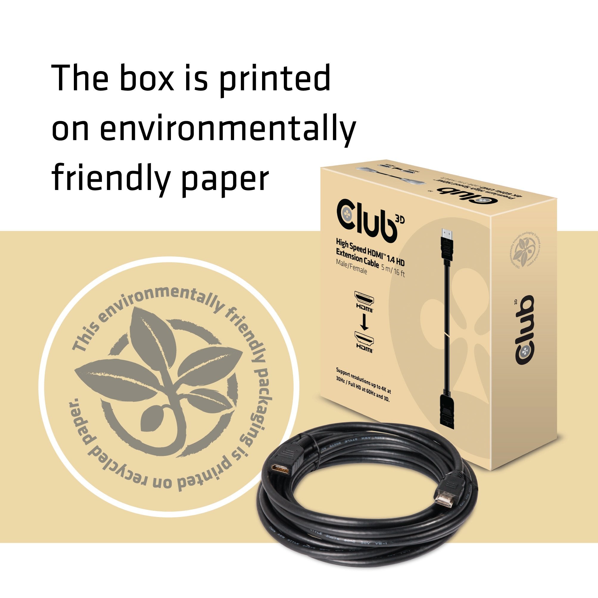 Cable Alargador Hdmi 1.4 Premium High Speed 4k30hz 5m.