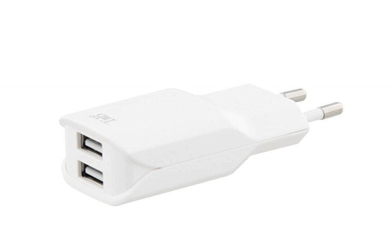 Tnb 2.4a Mains 2 Usb Charger White