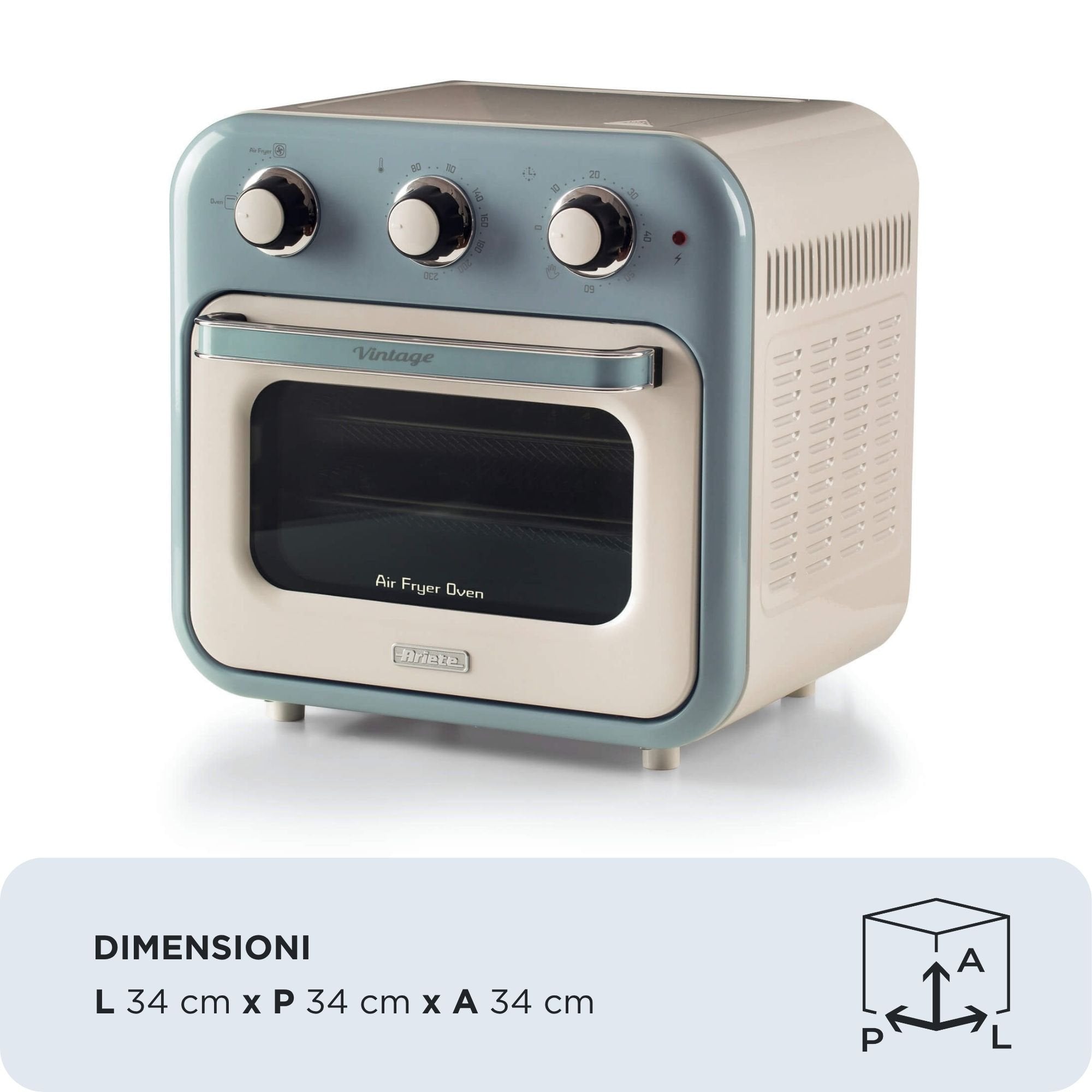 EAN 8003705122451 - Ariete 4632/05 Sencillo 16 L Independiente 1400 W Freidora de aire caliente Azul claro imagen 2