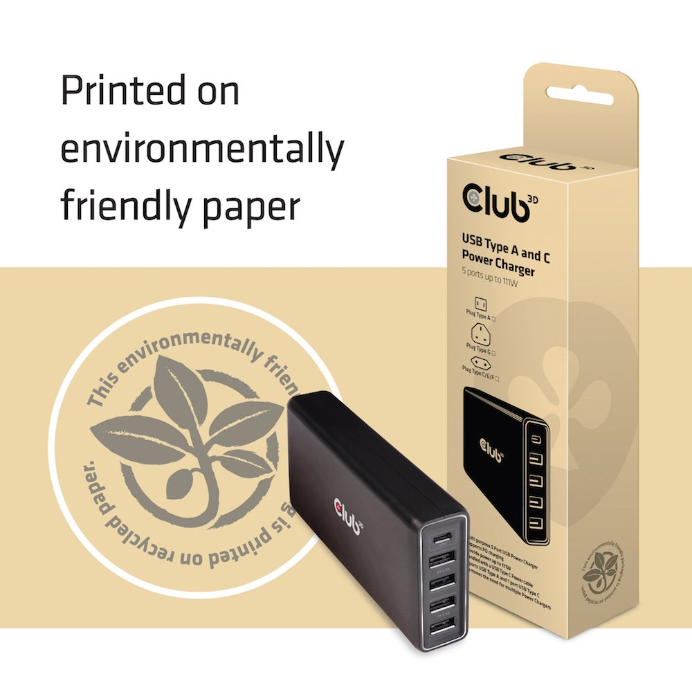 Club3d Cac-1903eu Cargador De Dispositivo Móvil Interior Negro