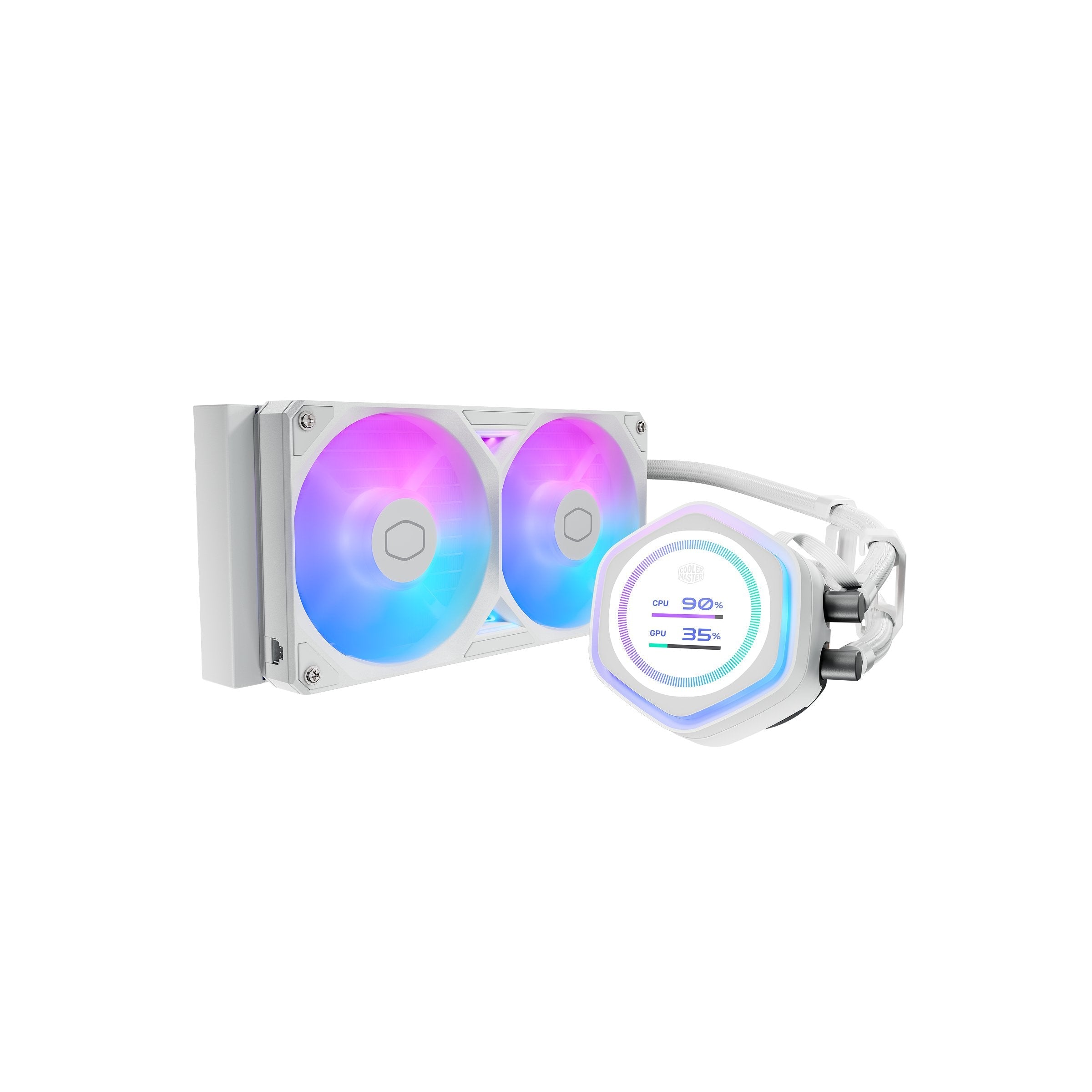 Kit Watercooling Aio Cooler Master Masterliquid Atmos Ii Lcd Rgb - 240mm (Blanco)