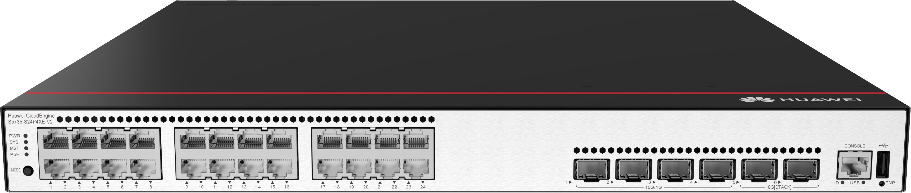 EAN 6901443422135 - Huawei S5735-S24P4XE-V2 Gigabit Ethernet (10/100/1000) Energía sobre Ethernet (PoE) 1U Negro, Metálico imagen 3
