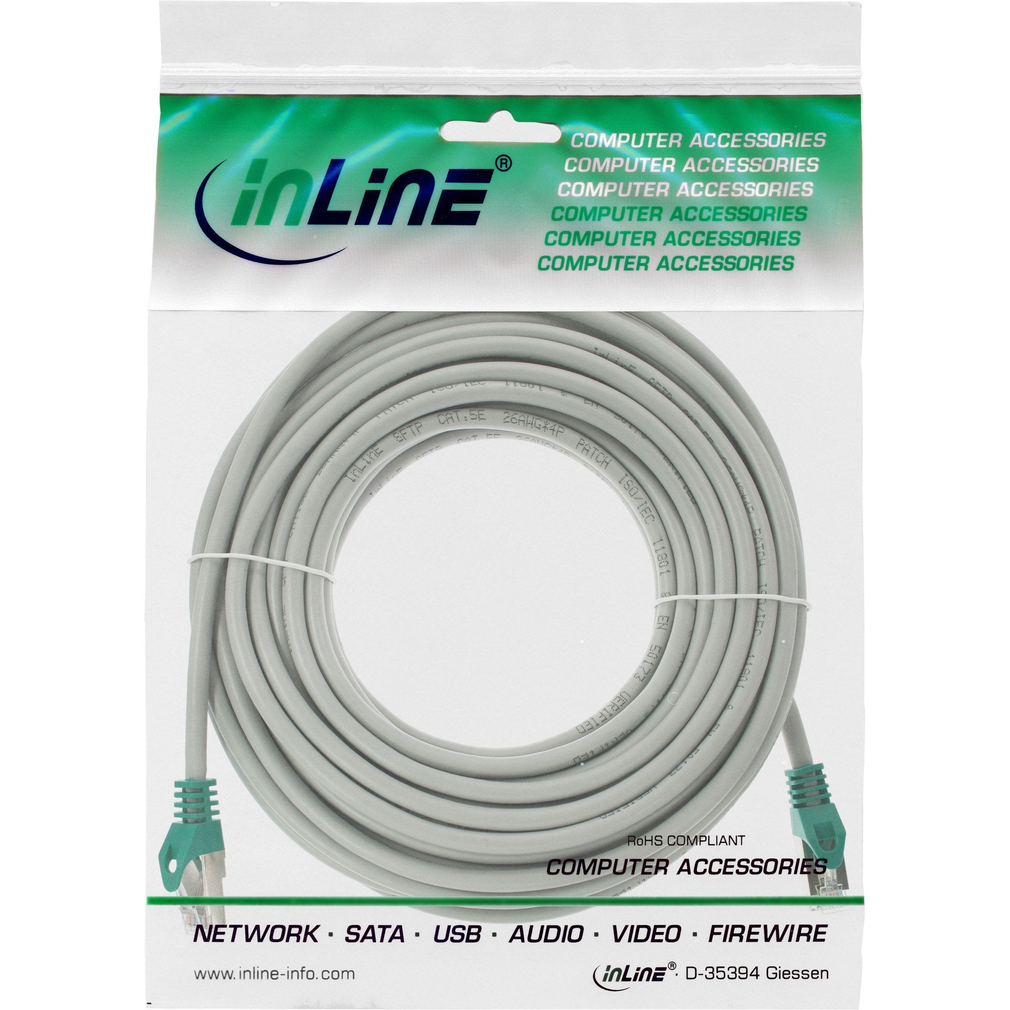 Inline Crossover Pc To Pc Cable De Red F/Utp Cat.5e Gris 10m