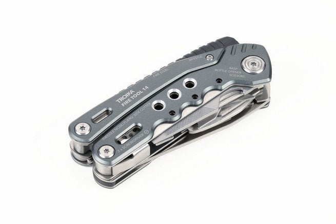 Alicate Troika Tol45/Gy Multiherramienta Llavero 14 Herramientas Gris