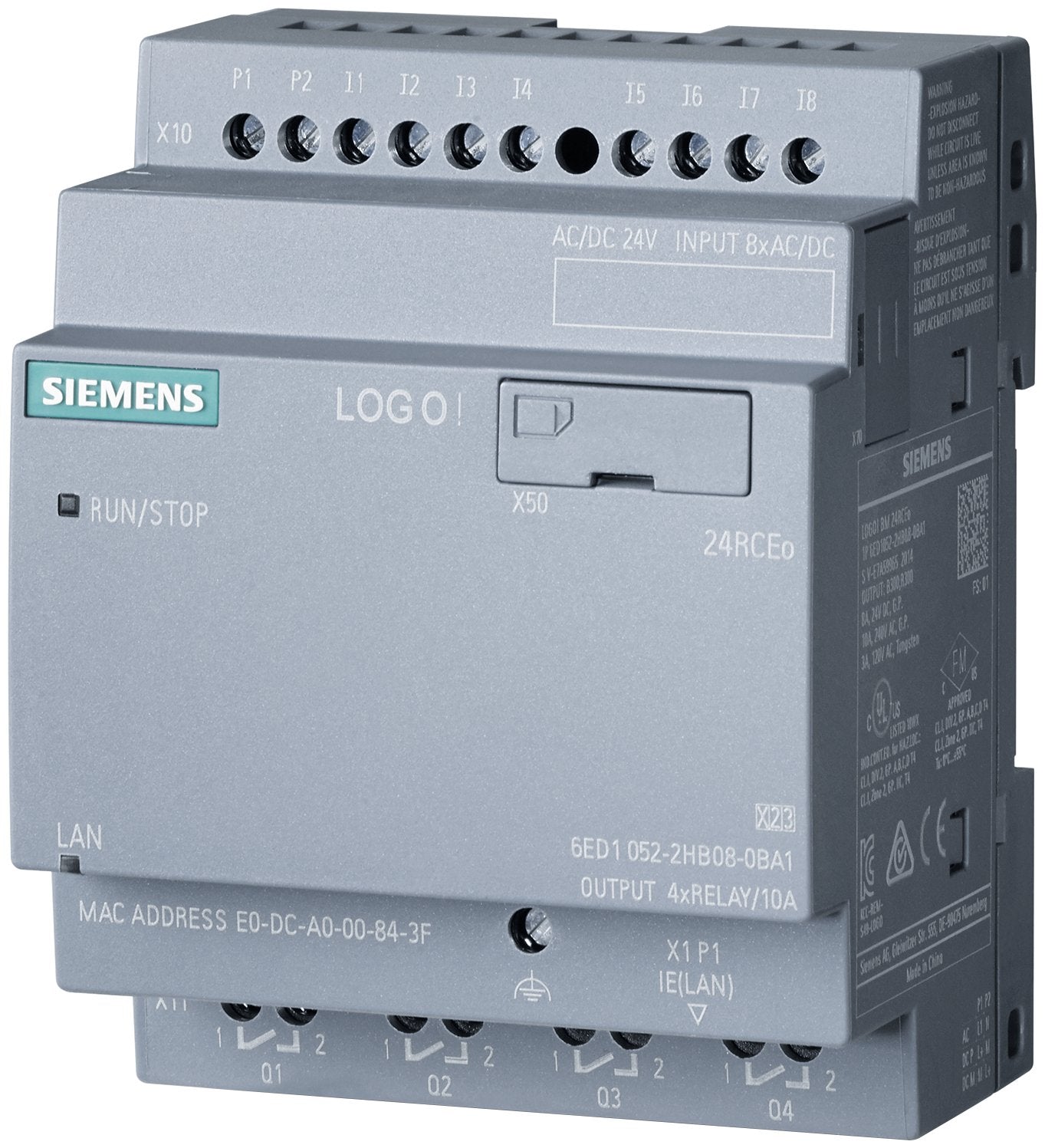 Siemens Logo! 24 Rceo 6ed1052-2hb08-0ba2 Logo 8.4