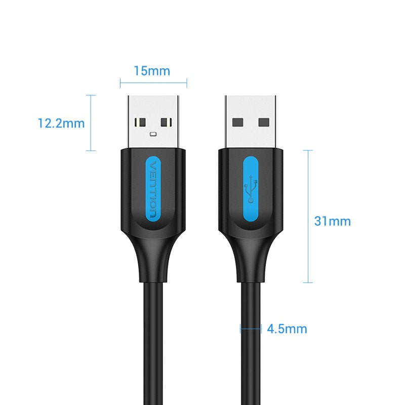 Cable Usb 2.0 Vention Cojbc Usb Macho Usb Macho 25cm Negro