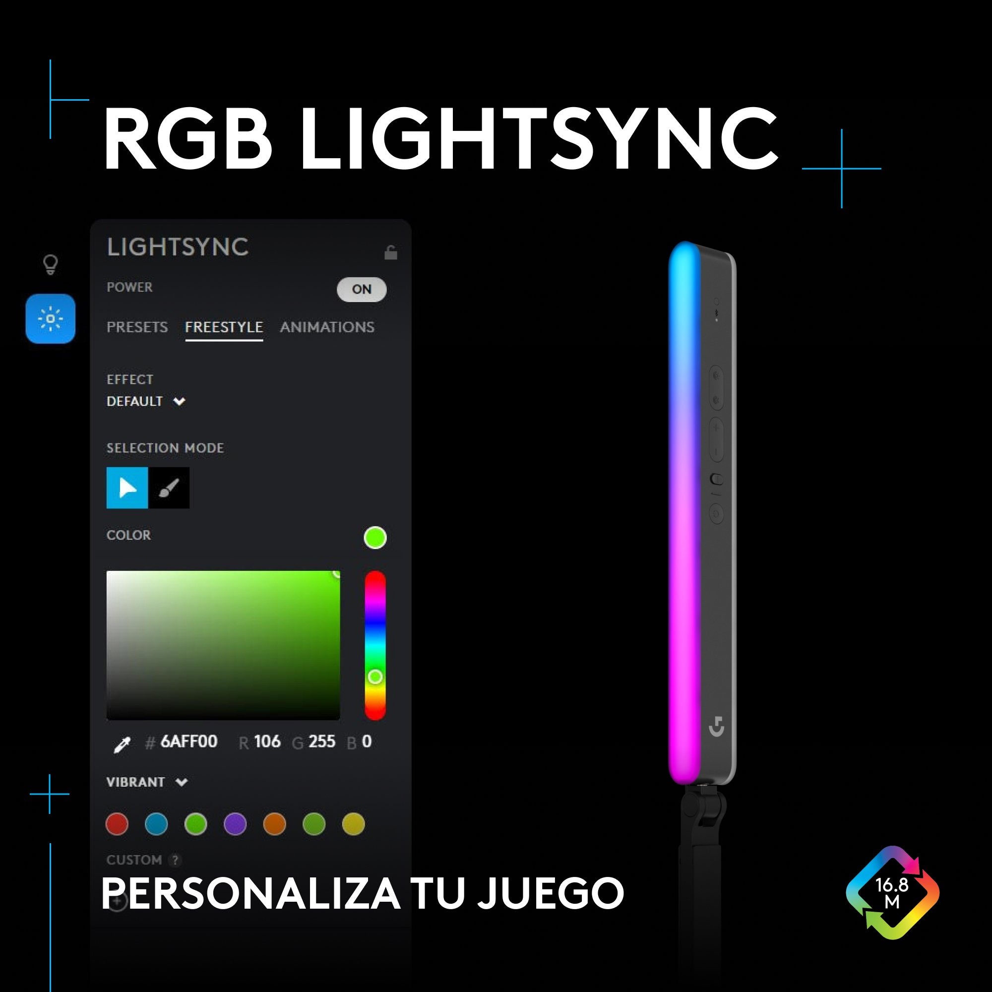 Logitech G Litra Beam Lx, Luz Led Principal Premium Para Streaming, Rgb De Doble Cara Con Truesoft, Para Streaming, Difusión, Lightsync, Bluetooth, Usb, Pc/Mac Grafito