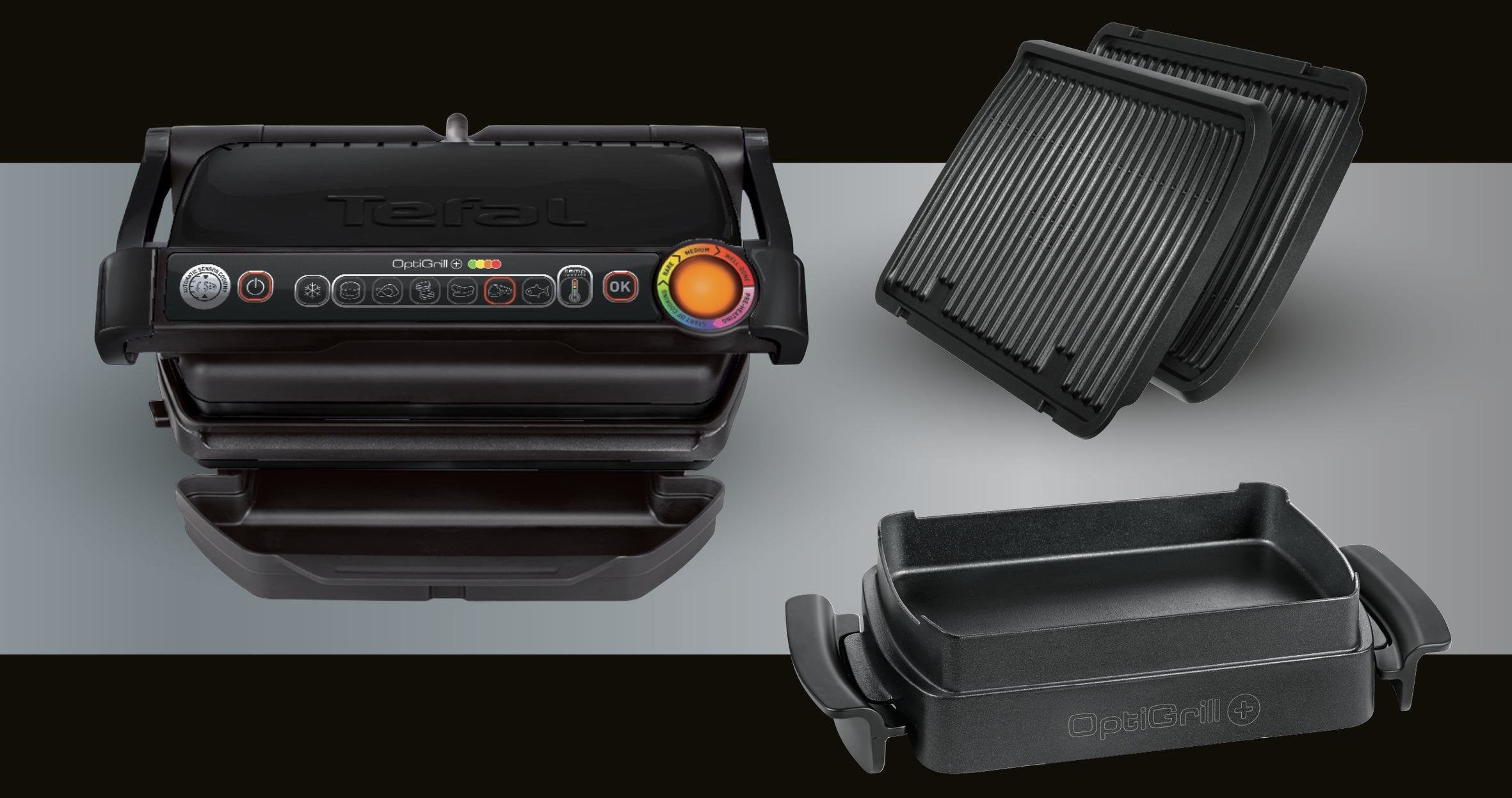 Grill Electric Tefal Optigrill+ Gc 7148 (Contact Grill; 2000w; Black Color)