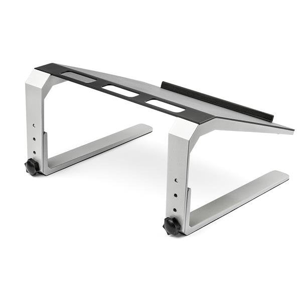 Startech.Com Base Soporte Ajustable Para Ordenador Portátil - De Servicio Pesado - Con 3 Posiciones De Ajuste De Altura, Soporte Para Ordenador Portátil, Negro, Plata, 43,2 Cm (17"), Aluminio, Acero, 20 Kg, Reach, Ce, Rohs