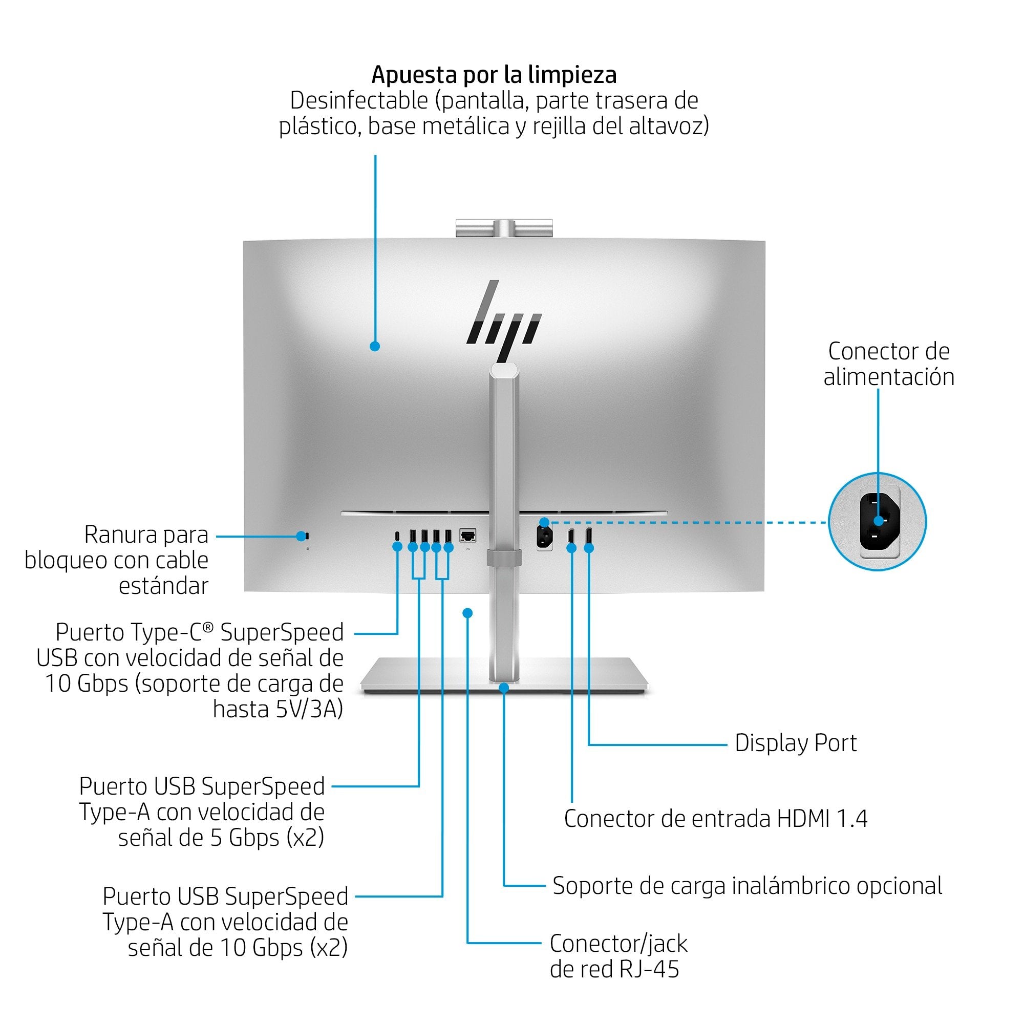 Hp Eliteone 840 G9 I5-13500 23.8" 16 Gb 512gb Ssd Windows 11 Pro Plata