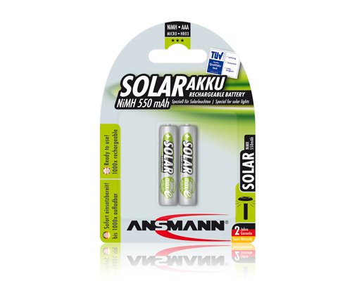 1x2 Ansmann Maxe Nimh Recargable Micro Aaa 550 Mah Solar