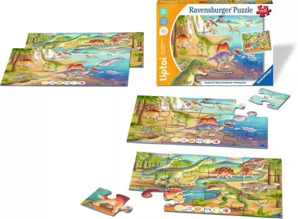 Rompecabezas Tiptoi De Ravensburger Para Pequeños Exploradores: Dinosaurios