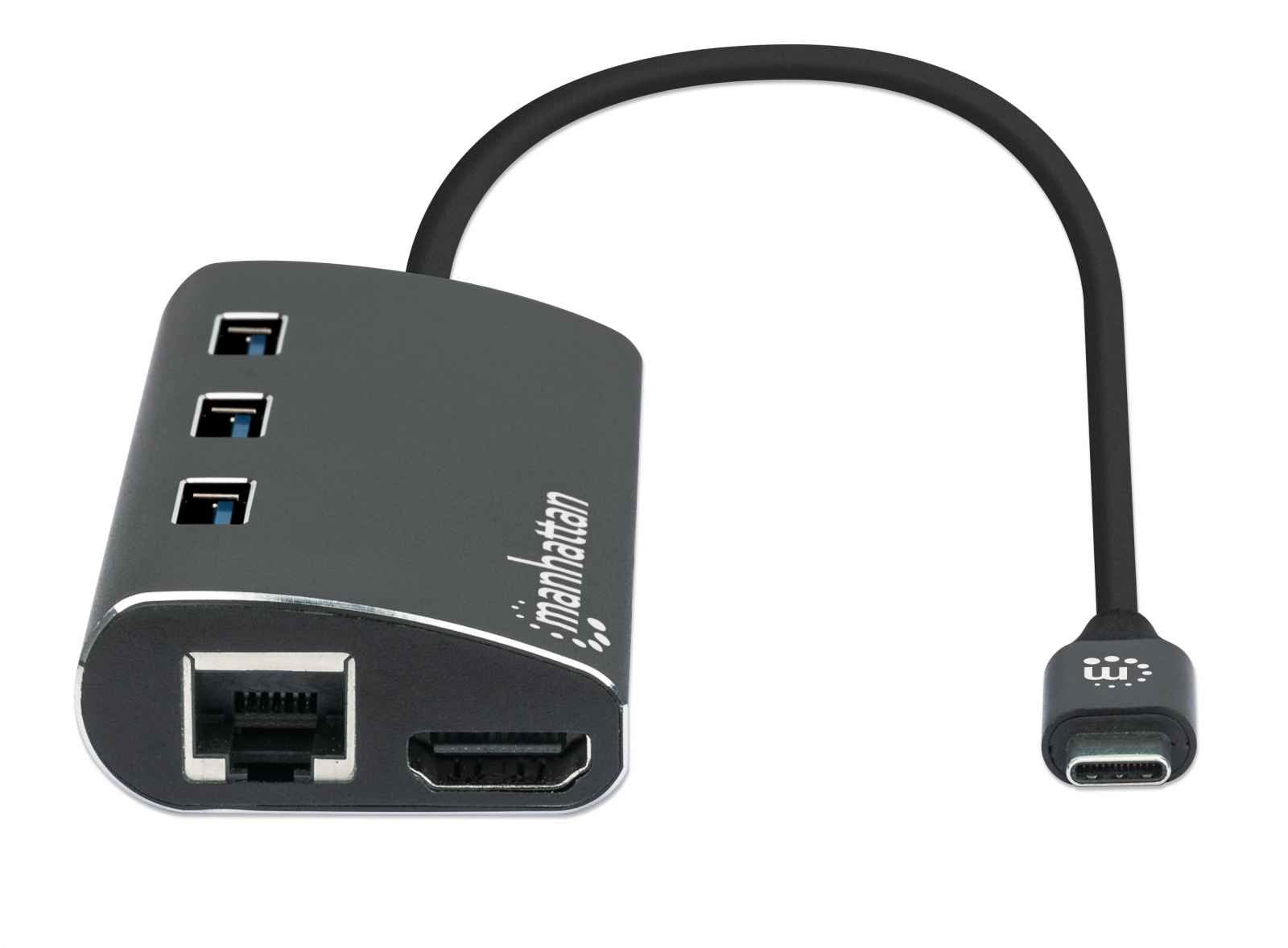 EAN 0766623152440 - Manhattan 152440 base para portátil y replicador de puertos USB Tipo C Negro imagen 4