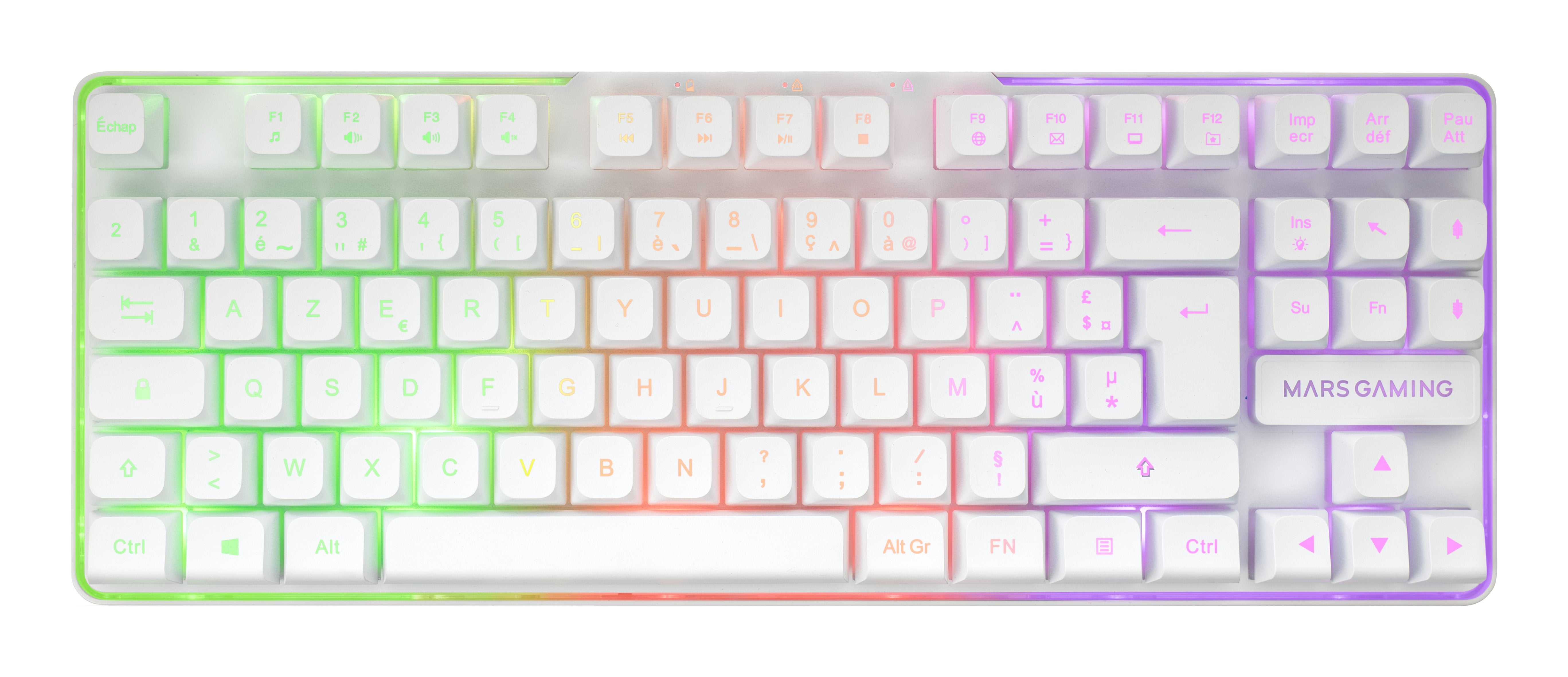 Pack Gamer 3en1 (Calvier/Ratón/Tapis) Mars Gaming Mcpwtkl (Blanco)
