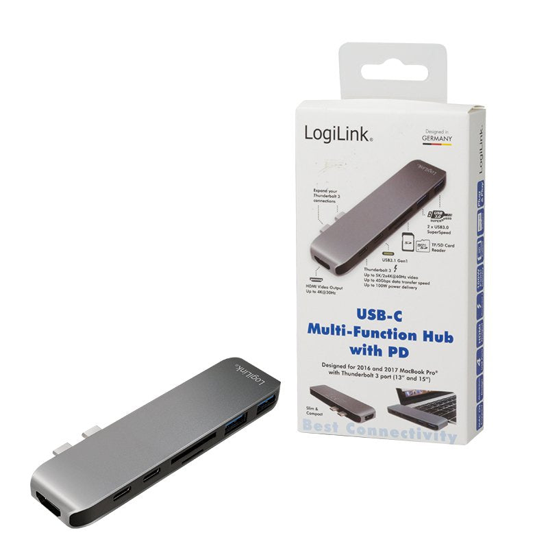 EAN 4052792048469 - LogiLink UA0302 base para portátil y replicador de puertos USB 3.2 Gen 1 (3.1 Gen 1) Type-C Aluminio, Neg imagen 3