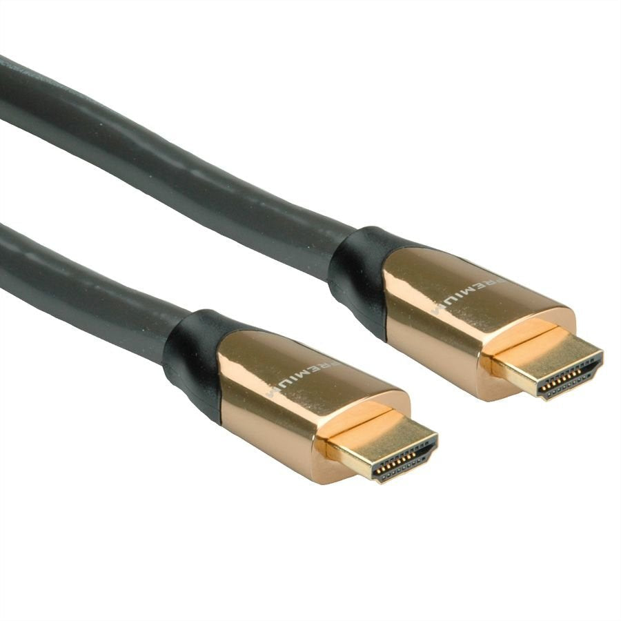 Roline 4k Premium Hdmi Ultra Hd Cable Mit Ethernet, St St, Schwarz, 7,5 M