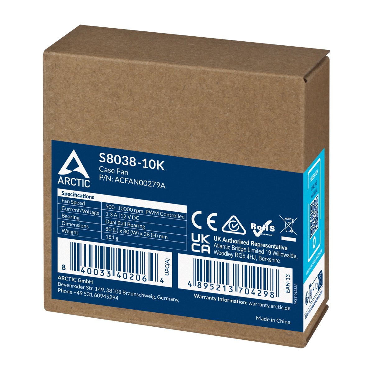 EAN 4895213704298 - ARCTIC S8038-10K Procesador Ventilador 8 cm Negro 1 pieza(s) imagen 6