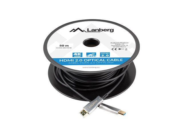 EAN 5901969429848 - Lanberg CA-HDMI-20FB-0500-BK cable HDMI 50 m HDMI tipo A (Estándar) Negro, Plata imagen 3