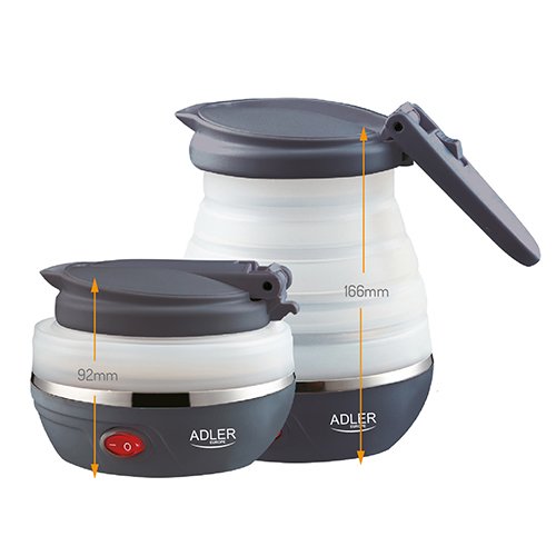 Adler Ad 1279 Tetera Eléctrica 0,6 L 750 W Negro, Blanco