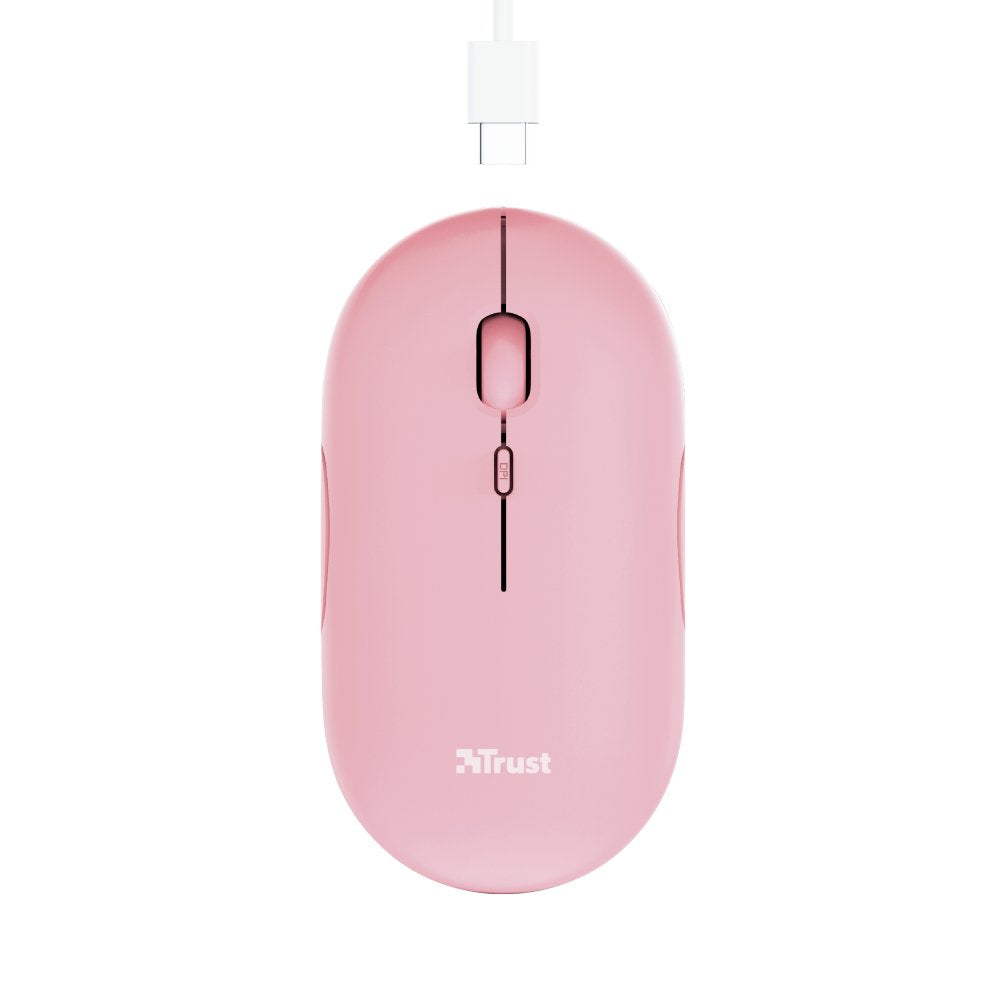 Ratón Inalámbrico Por Bluetooth Trust Puck Batería Recargable Hasta 1600 Dpi Rosa