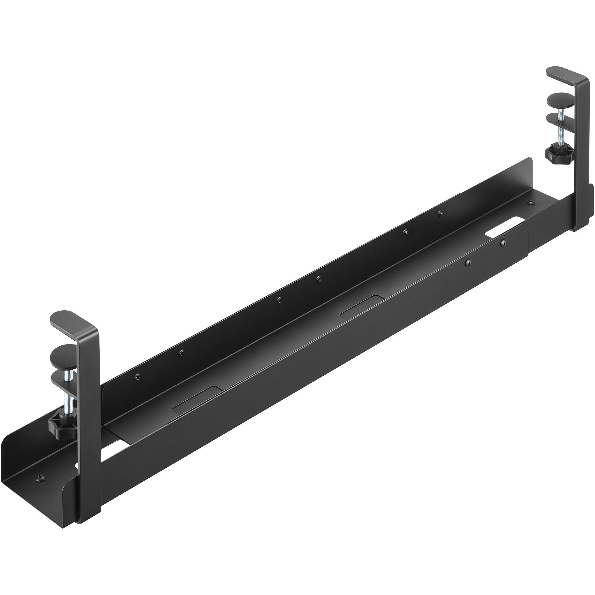 Inline® Universal Cable Guide Rail, 3 Levels 80/100/120 Cm, For Under-Table Mounting, With Screw Clamps, Black