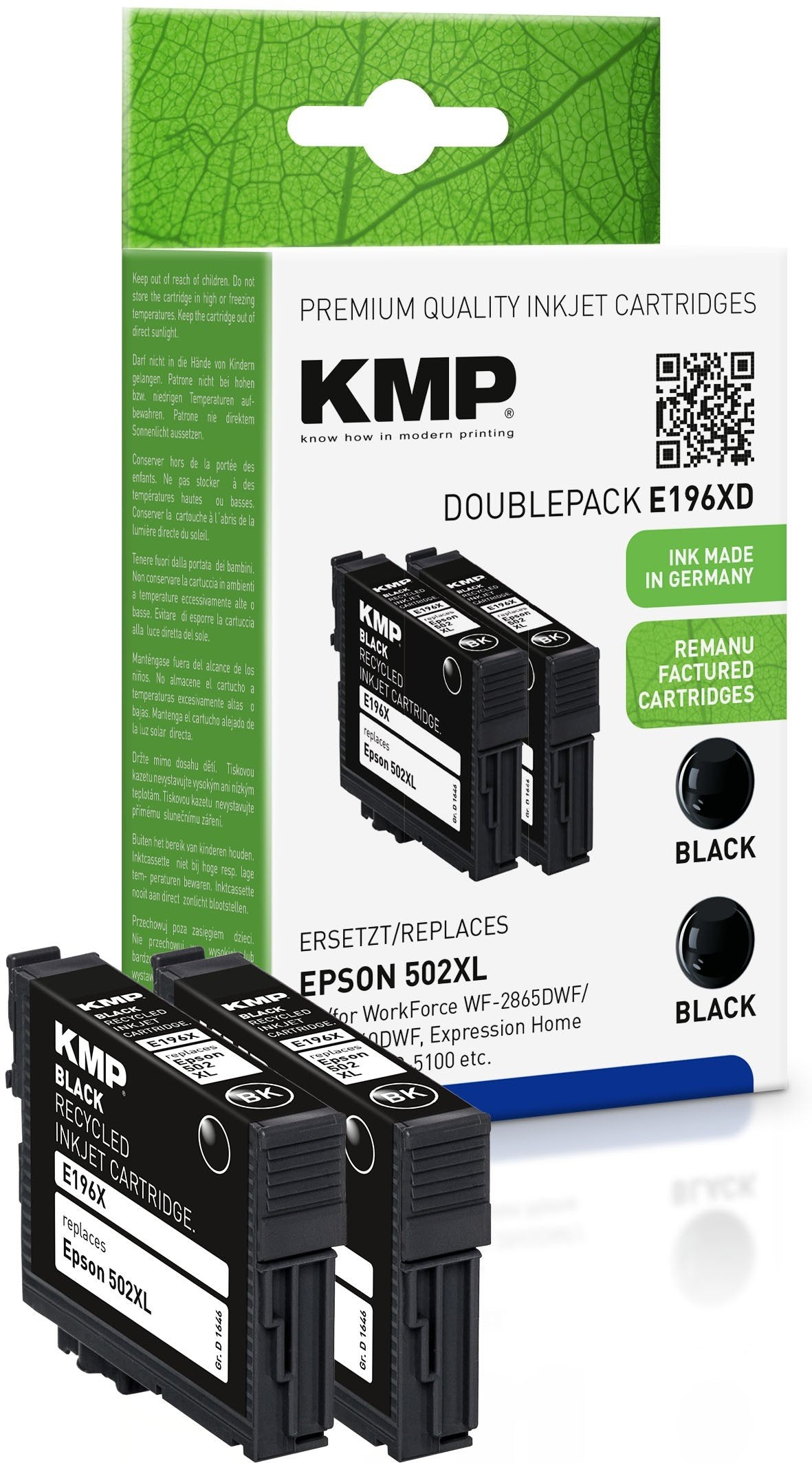 EAN 4011324373943 - KMP 1646,4021 cartucho de tinta 2 pieza(s) Compatible Negro imagen 1