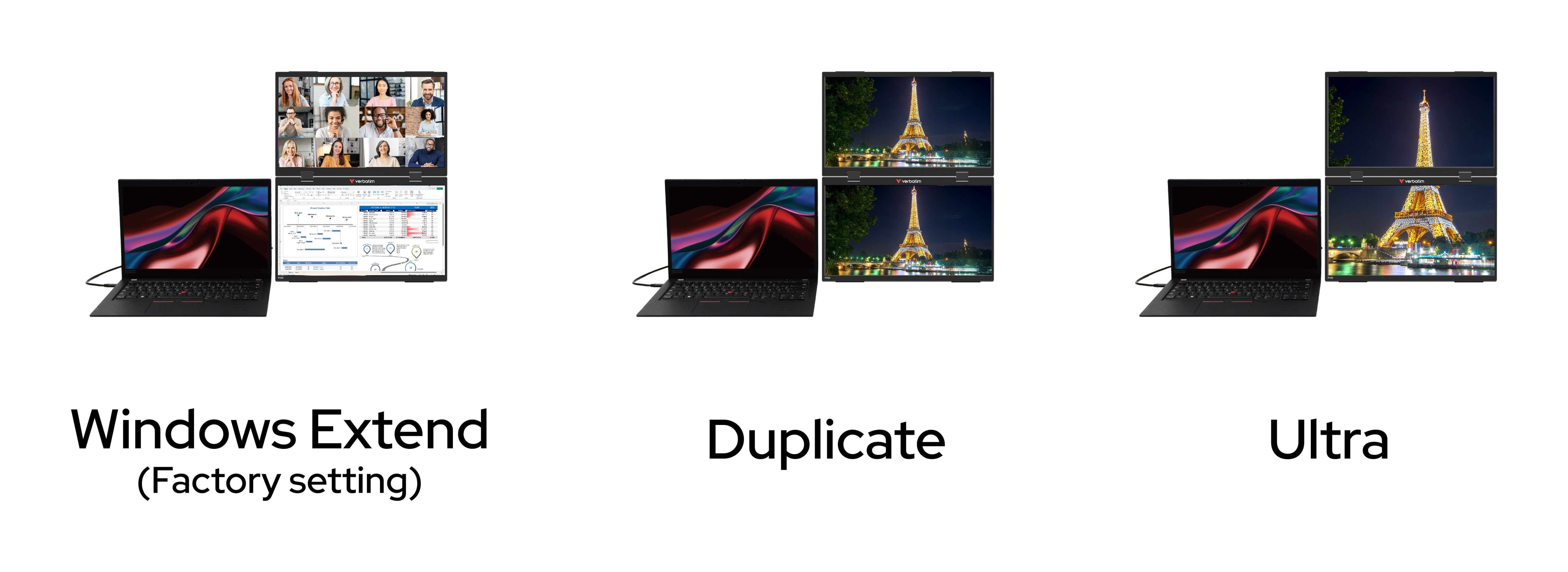 Verbatim Portable 15.6 Dual Monitor Essentials