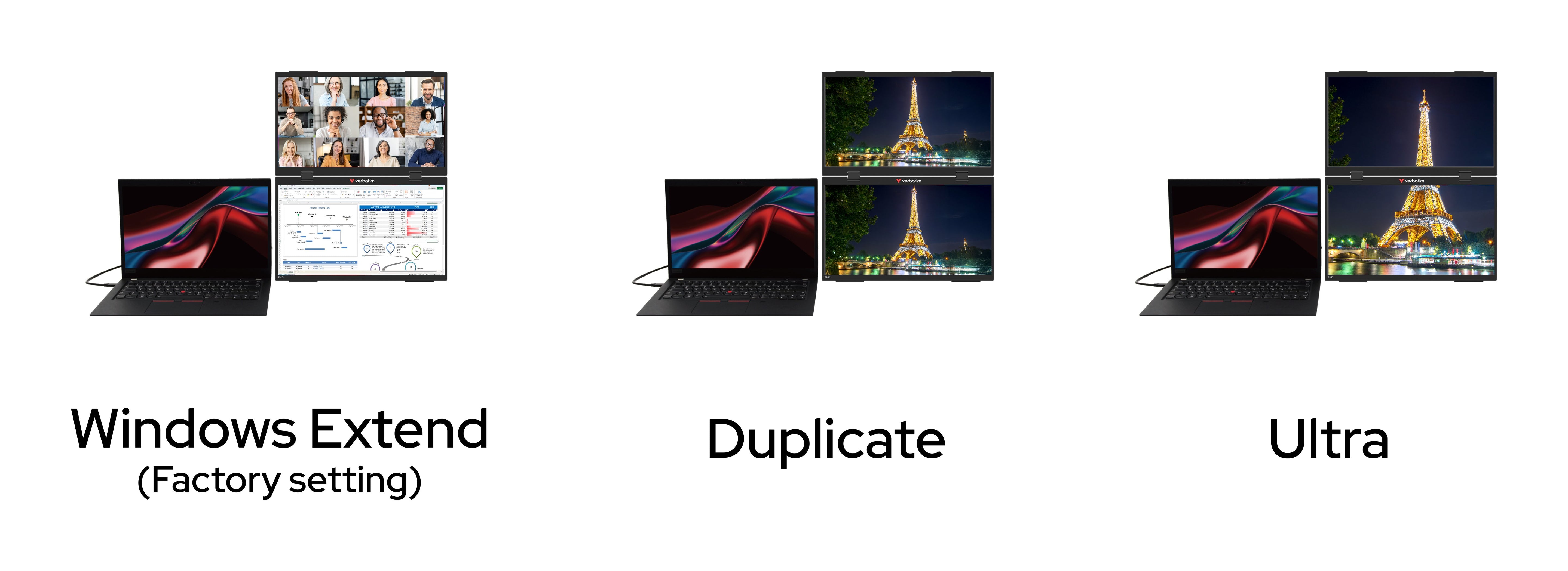 EAN 23942324034 - Verbatim Portable 15.6" FHD Dual Monitor Essentials Monitor portátil Negro 39,6 cm (15.6") LCD 1920 x 1080 imagen 2