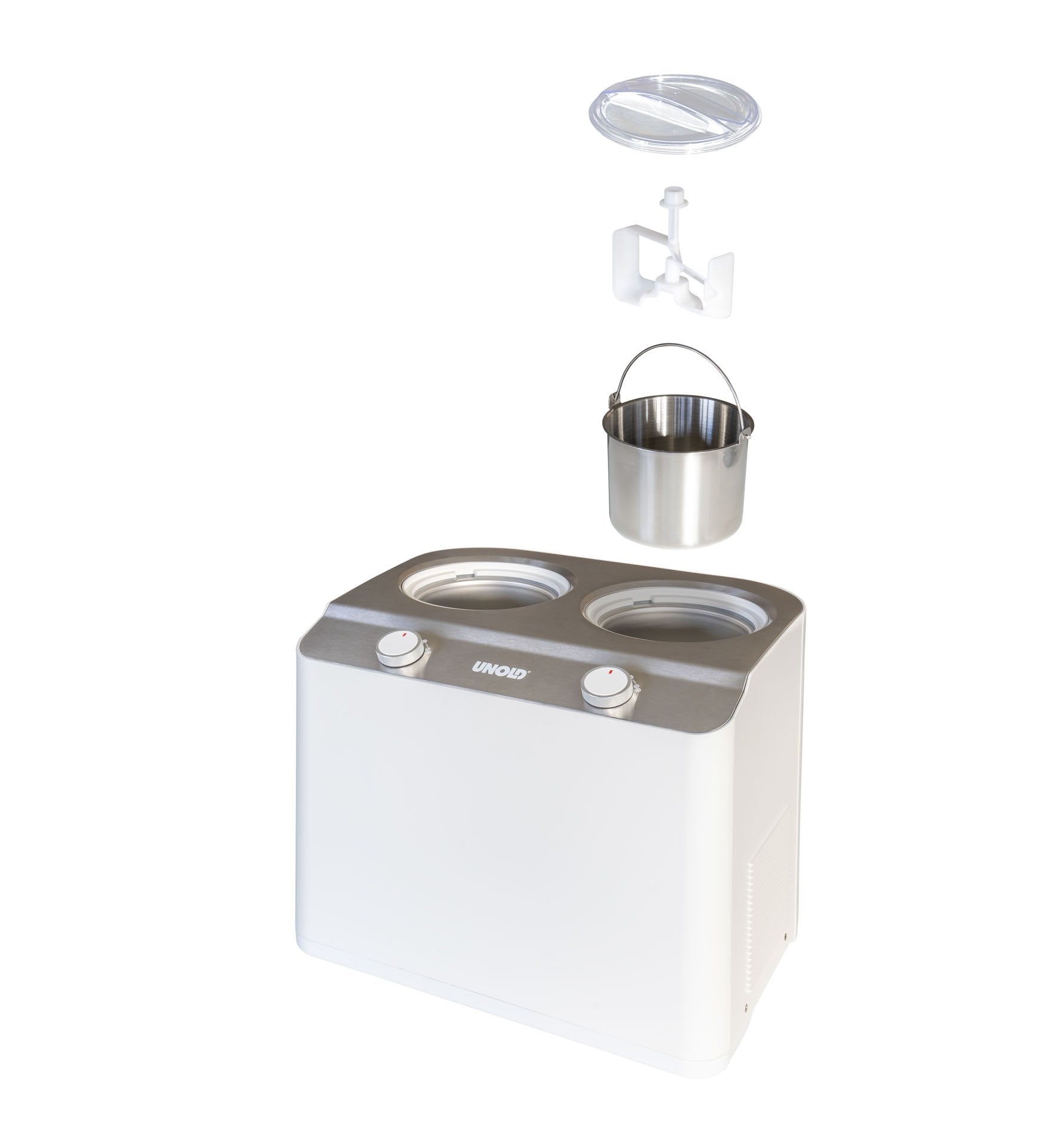EAN 4011689488306 - Unold Doppio Compresor de helados 2,4 L 250 W Acero satinado, Blanco imagen 9