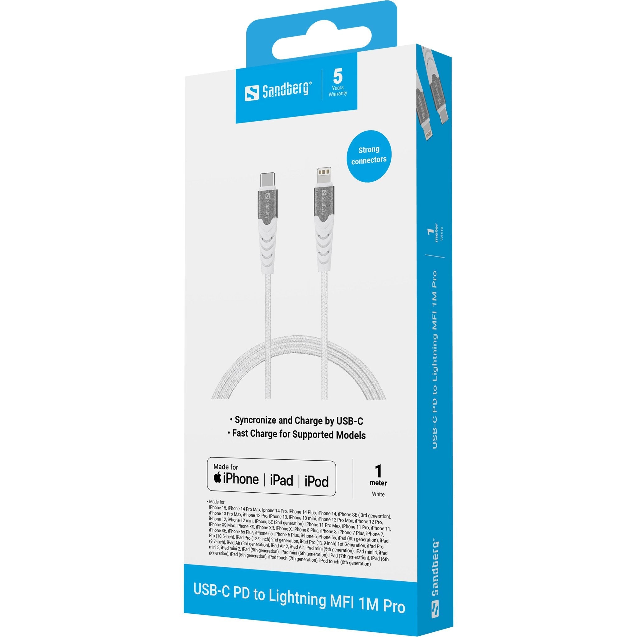 EAN 5705730136252 - Sandberg 136-25 cable de conector Lightning Blanco imagen 3