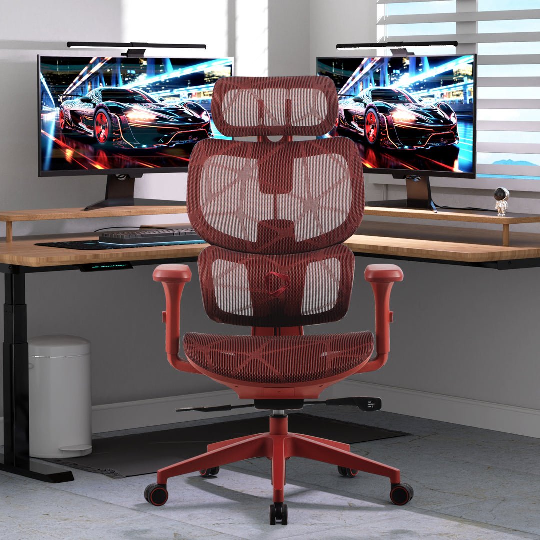Silla De Oficina Onex Ventra Premium De Malla, Roja