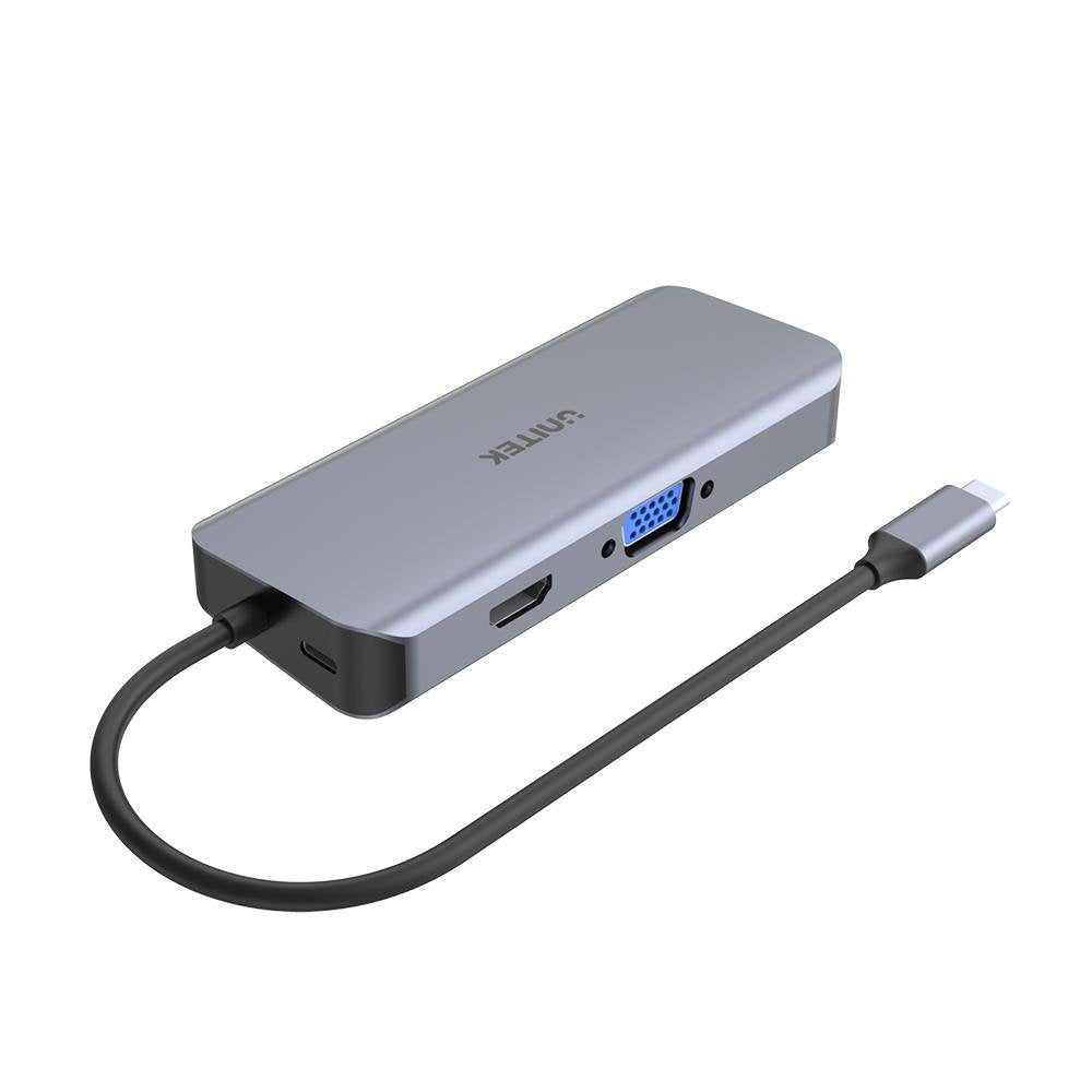 Unitek Hub Usb-C 3xusb 3.1 Pd Hdmi Sd Vga Rj45 D1026b